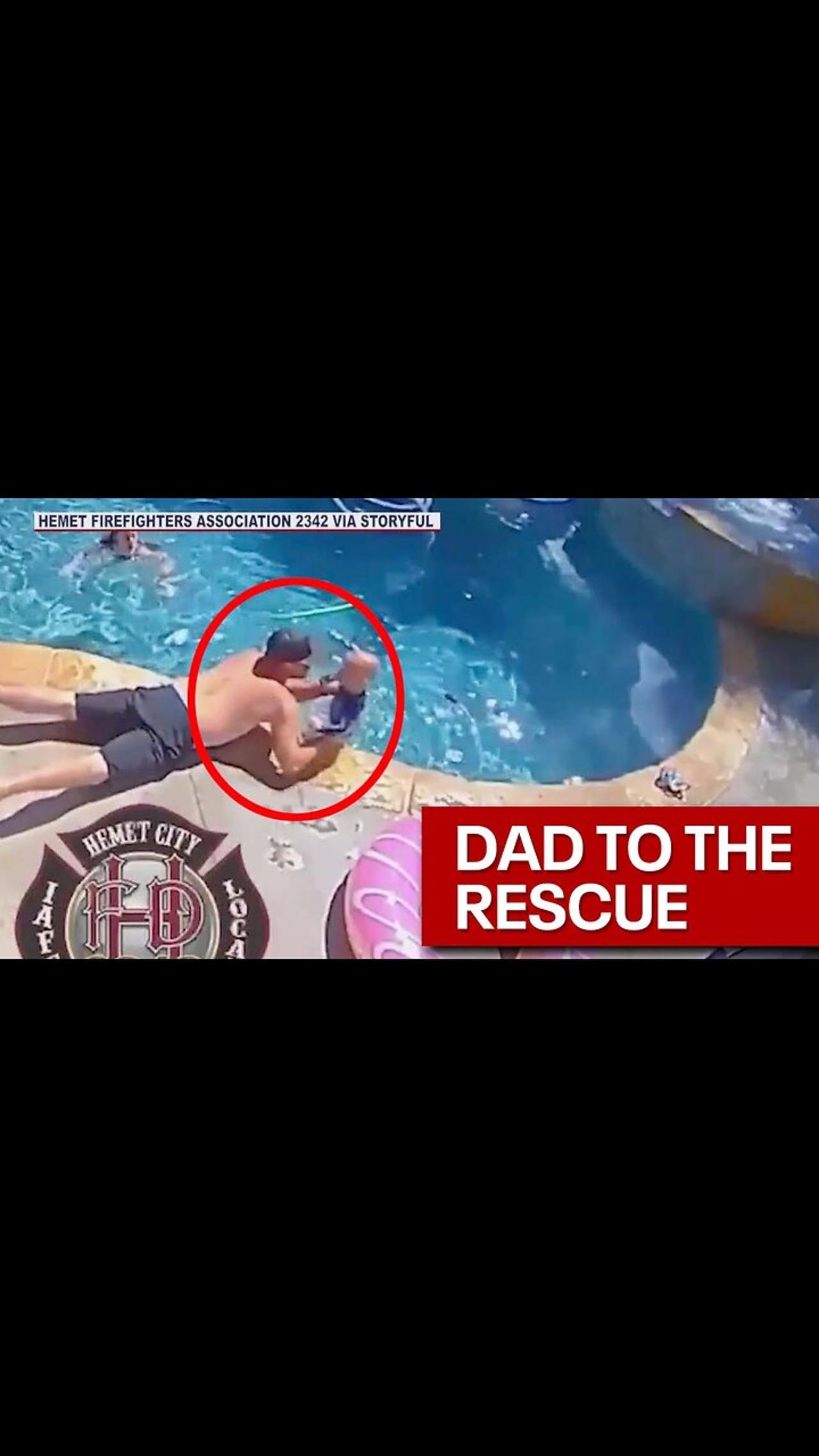 DAD SAVES SON FROM FALLING