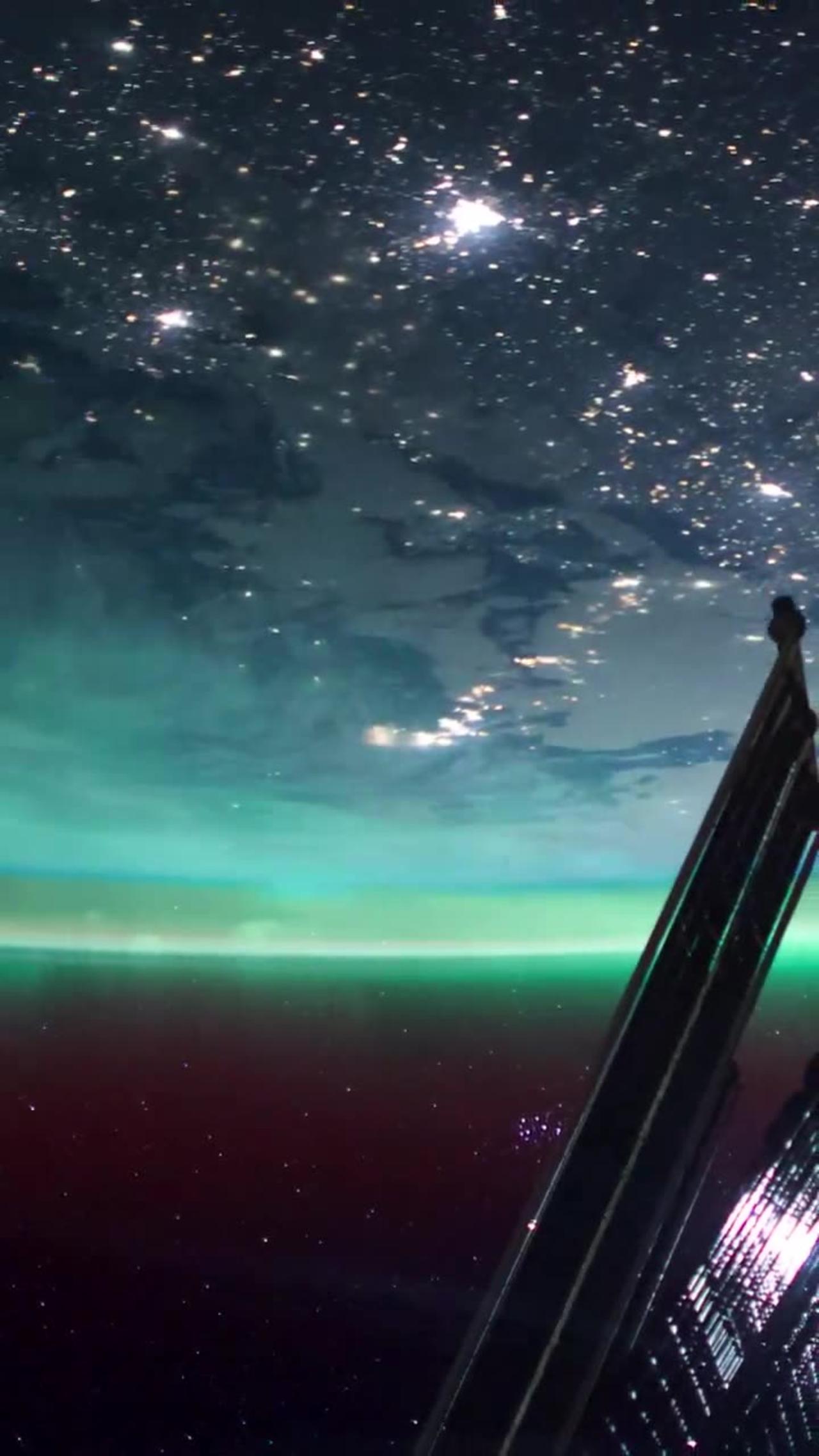 Northern light seen from the space station