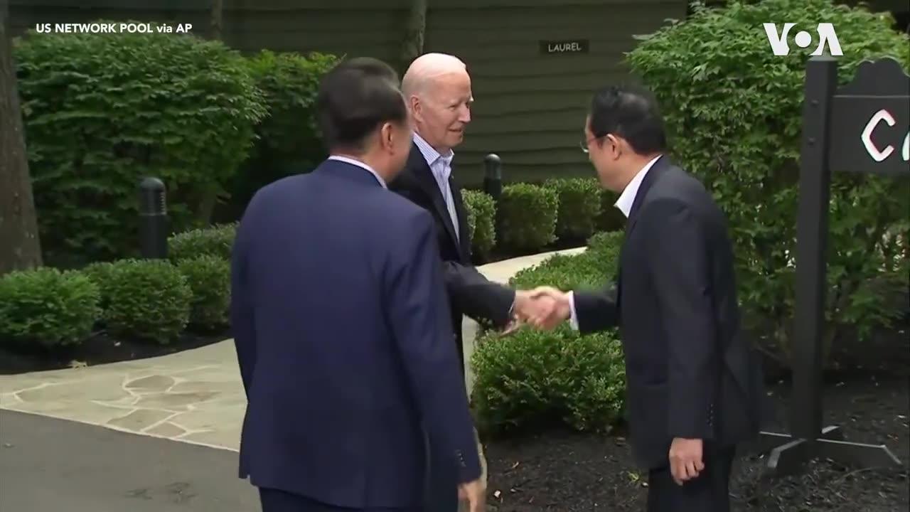 Biden Opens Historic Camp David Summit With Leaders of Japan, South Korea | VOA News