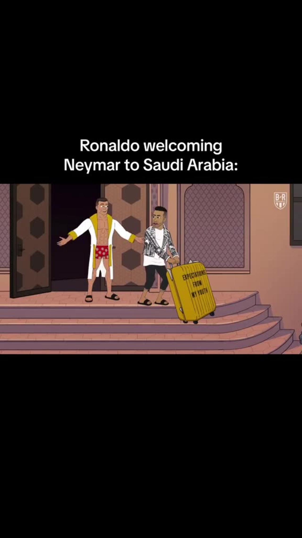 Ronaldo Welcoming Neymar To Saudi League 🤑 - One News Page Video