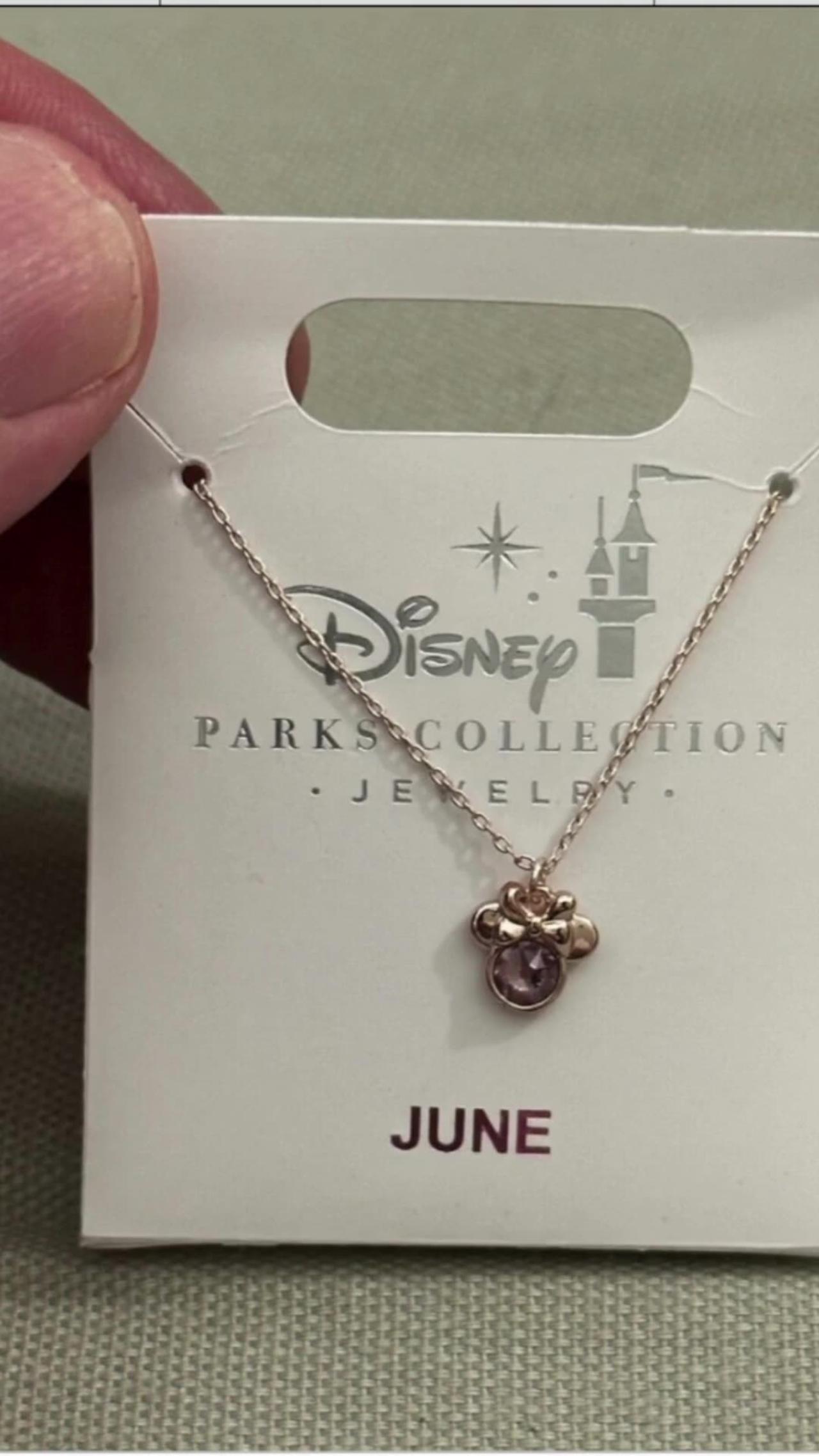 Disney Parks Minnie Mouse Faux Lt. Amethyst June Birthstone Necklace Gold Color #shorts
