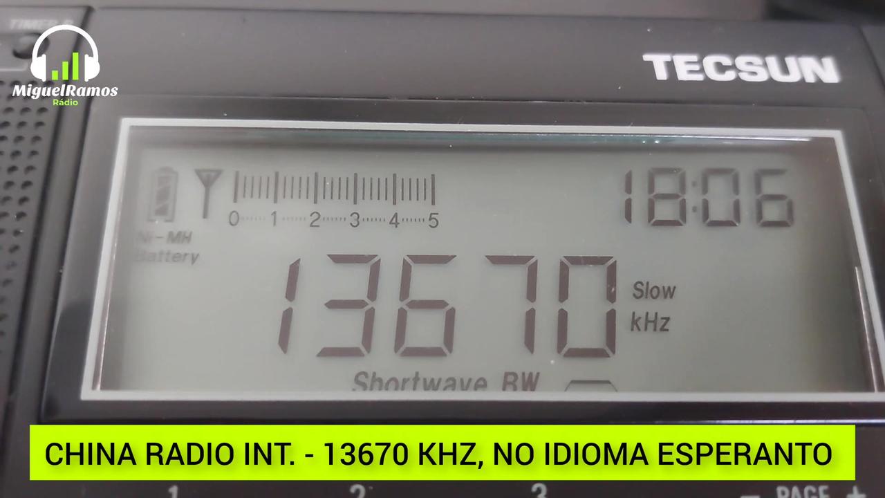 CHINA RADIO INT. 13.670 KHZ, NO IDIOMA ESPERANTO