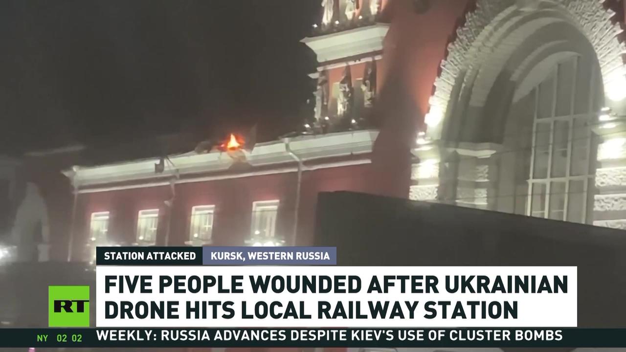 Drone hits railway satiation in Russian city, injuring several people