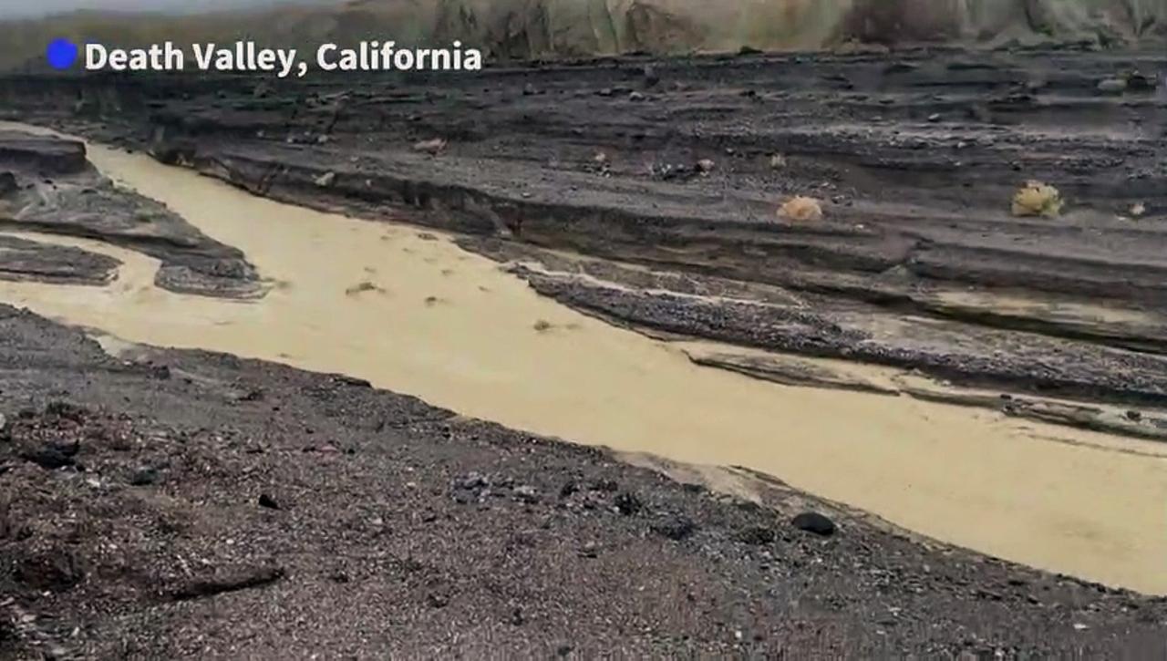Flooding in Death Valley National Park as California battered by storm
