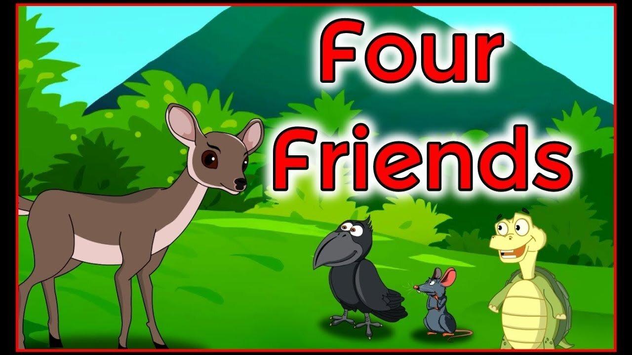 Four Friends | English Cartoon | Panchatantra Moral Stories for Kids | AqibMalhi