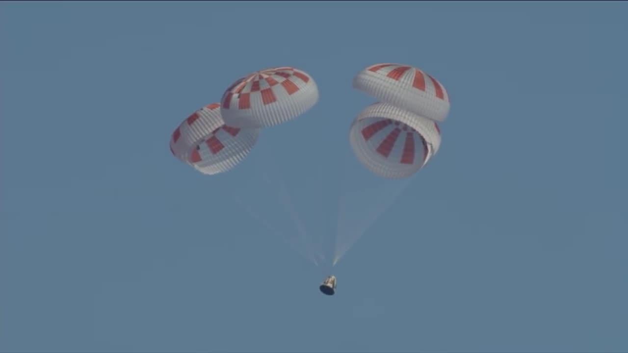 Spacex Crew Dragon Returns From space station one demo -1 Mission