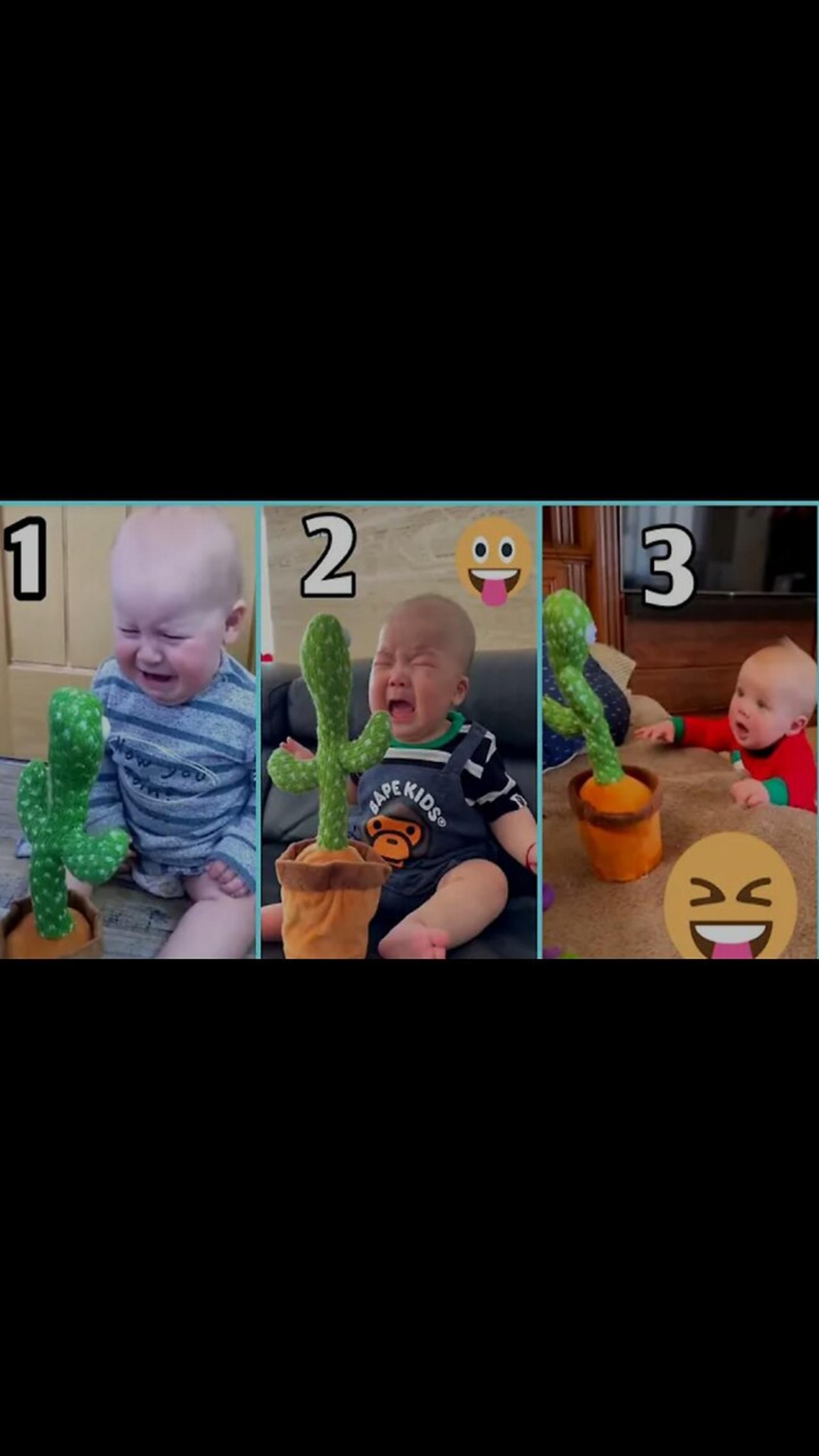 20 Ausgust 2023 | Cute Babies Palying With Dancing cactus (Hilarious) cute baby Funny video