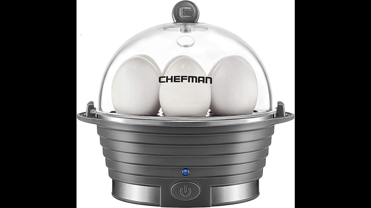 Chefman Electric Egg Cooker Boiler, Rapid Egg-Maker & Poacher, Food & Vegetable Steamer