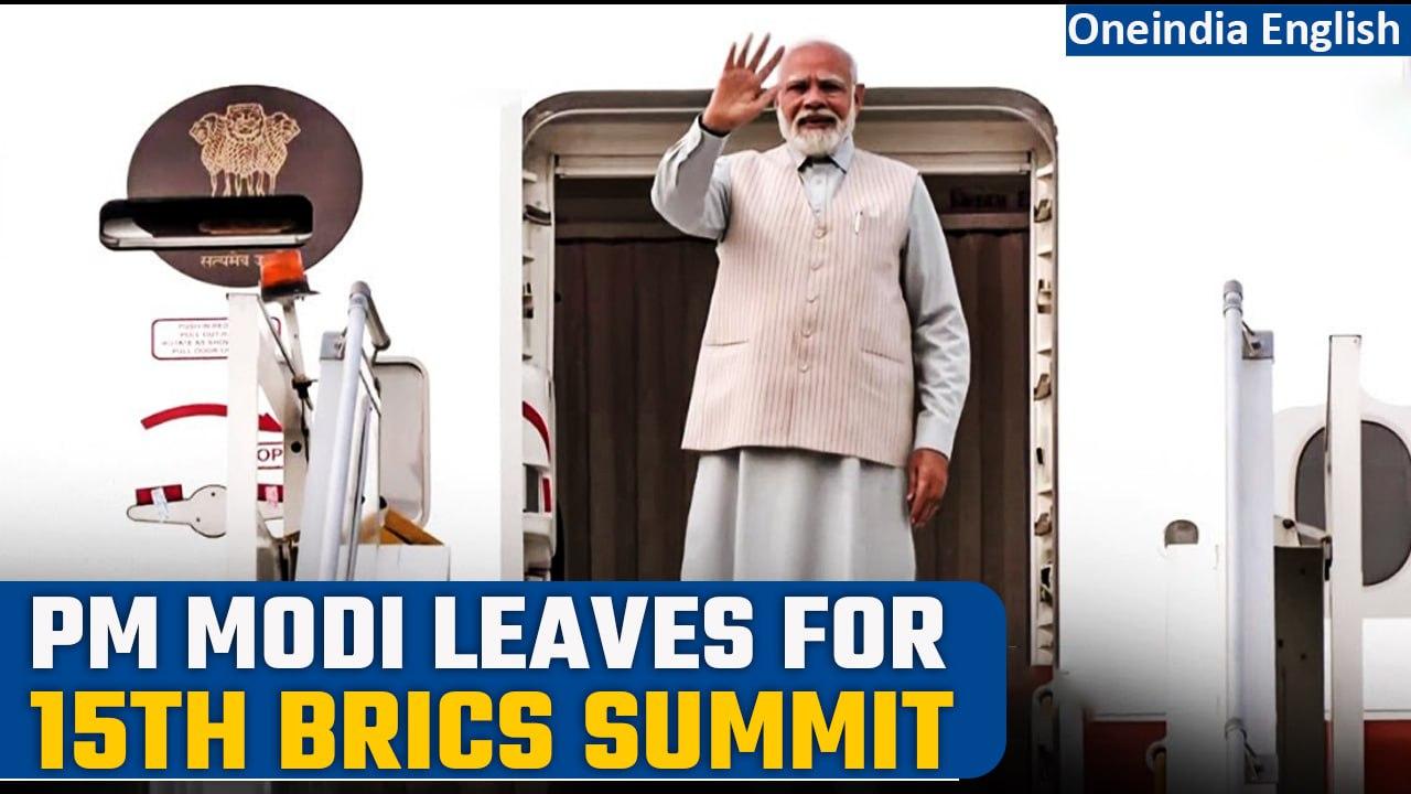 PM Narendra Modi departs for participating in 15th BRICS summit in Johannesburg I Oneindia News