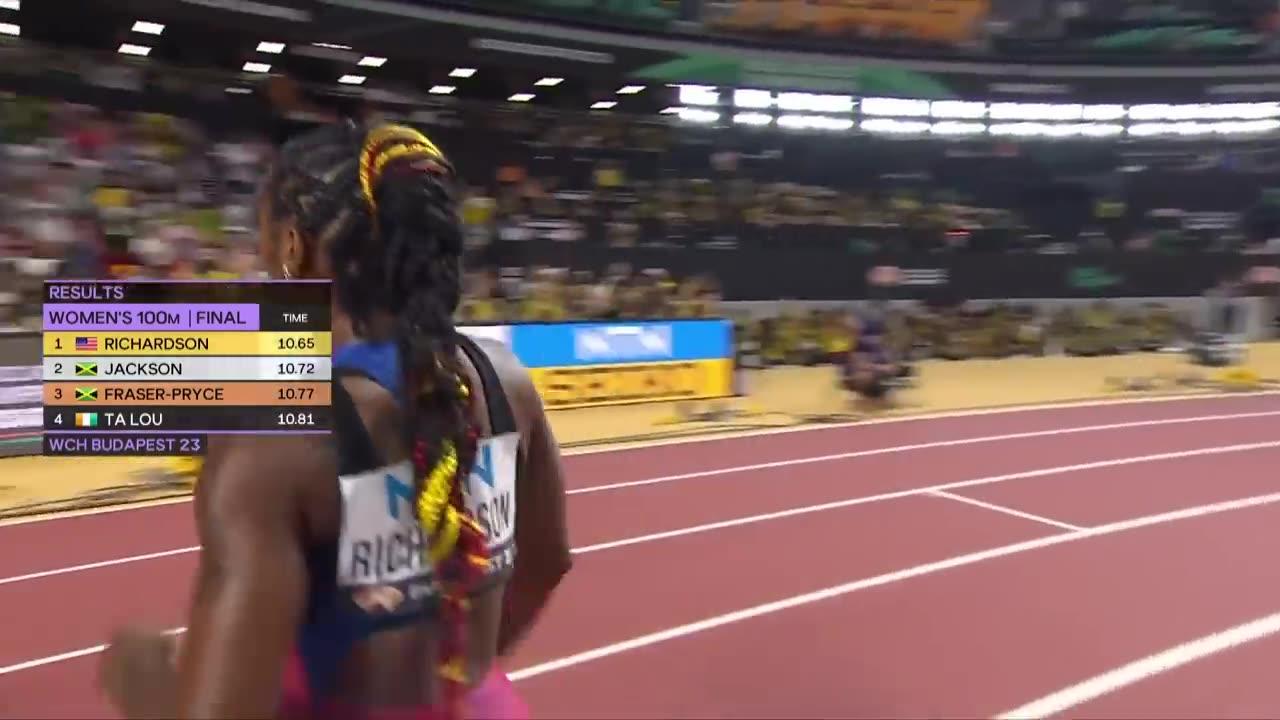 Sha'Carri Richardson blazes to 100m gold 🔥  _ World Athletics Championships Budapest 23