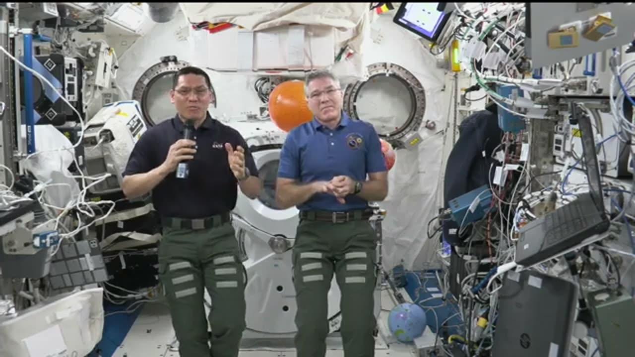 Expedition 69 space station crew answering questions from Galveston, Texas, students:
