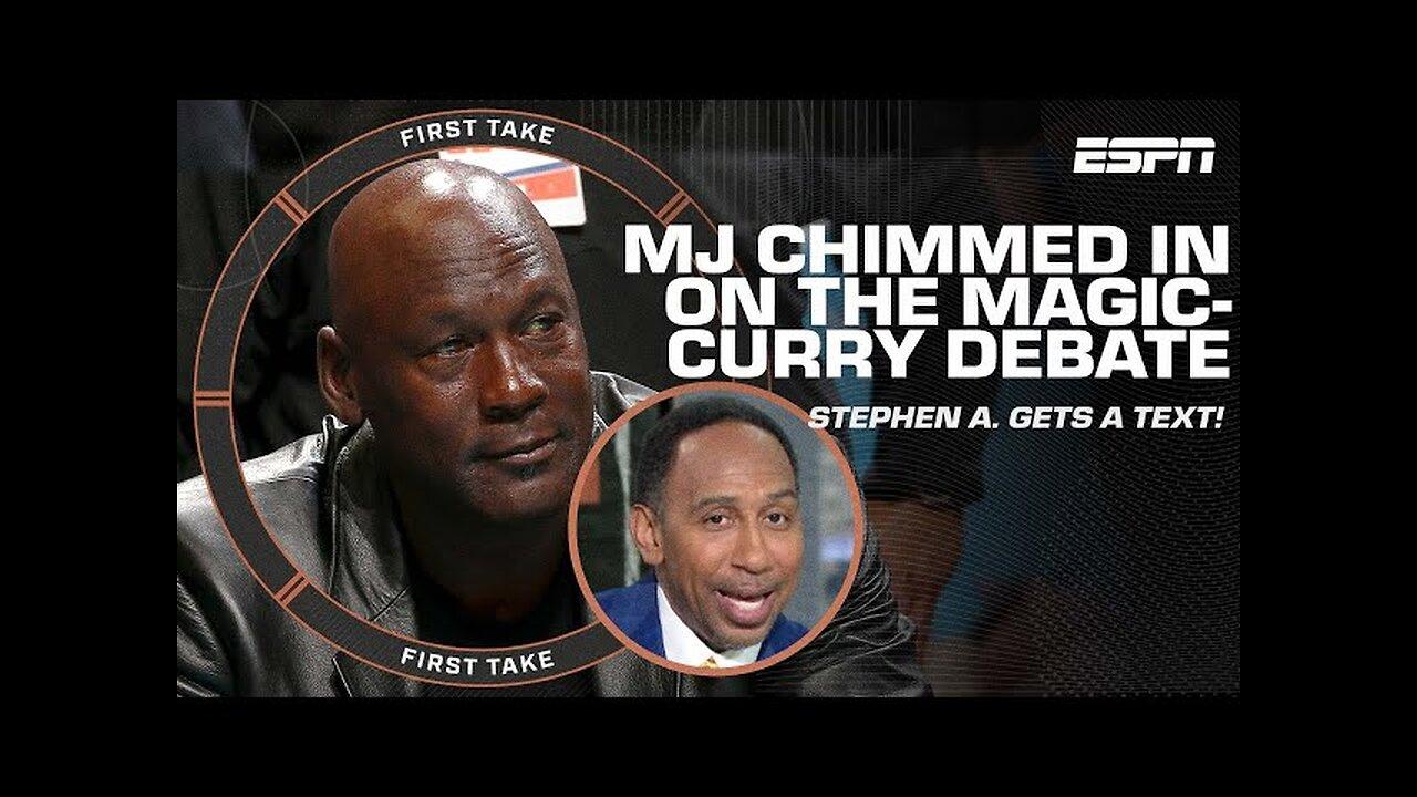Michael Jordan texted Stephen A. that Magic Johnson is the PG over Steph Curry 👀 | First Take