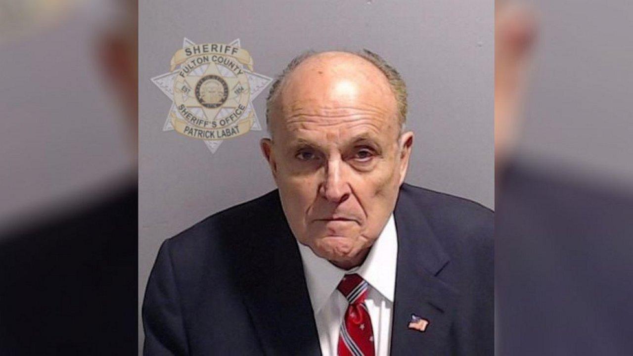Rudy Giuliani's press briefings before and after his Georgia arraignment 8/23/2023