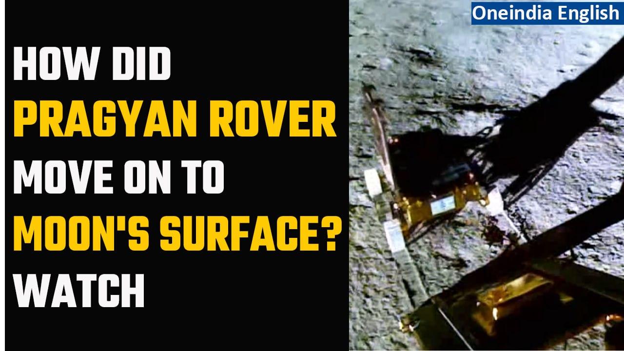 Chandrayaan-3: ISRO releases video of Pragyan rover's touchdown on Moon | Watch | Oneindia News