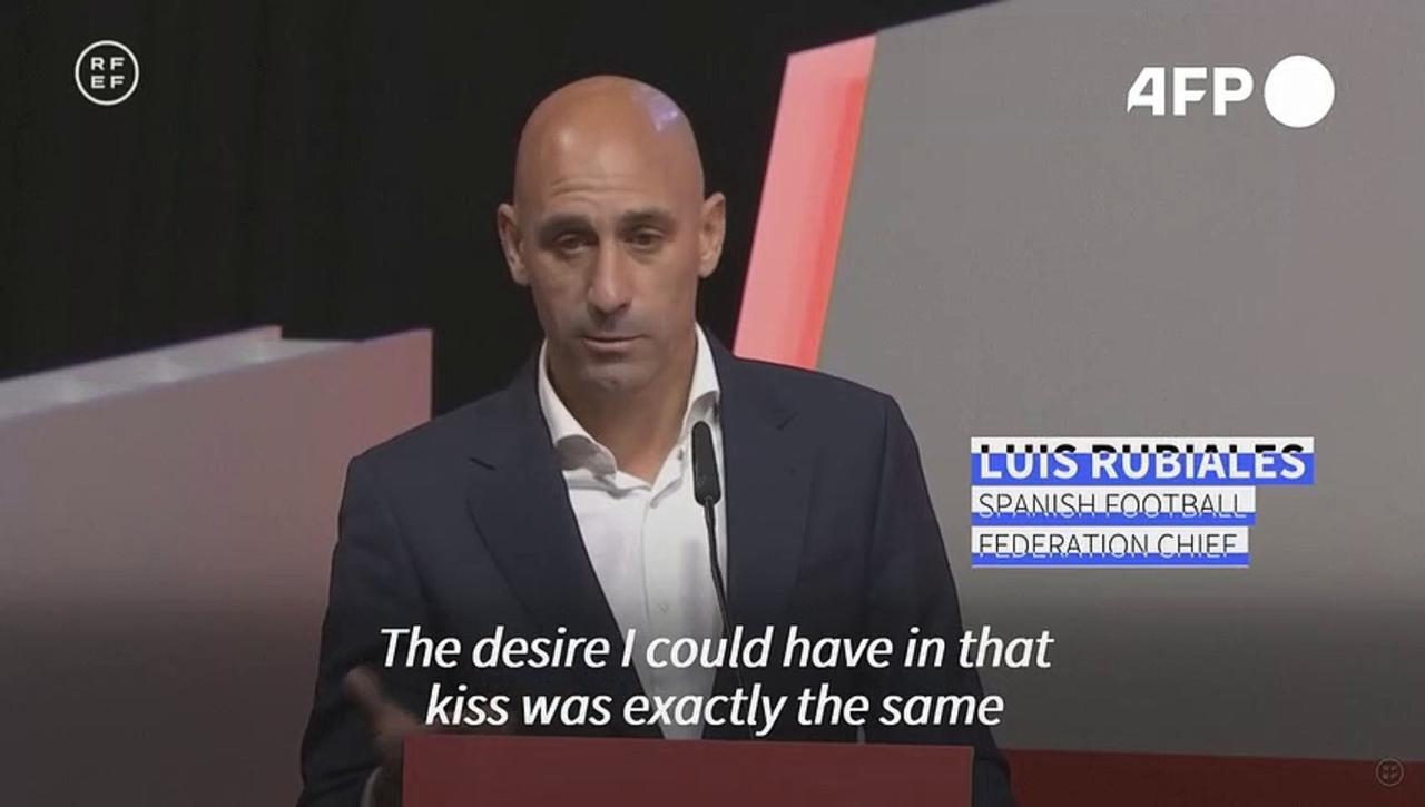 Spanish football chief Rubiales calls player kiss criticism 'false feminism'