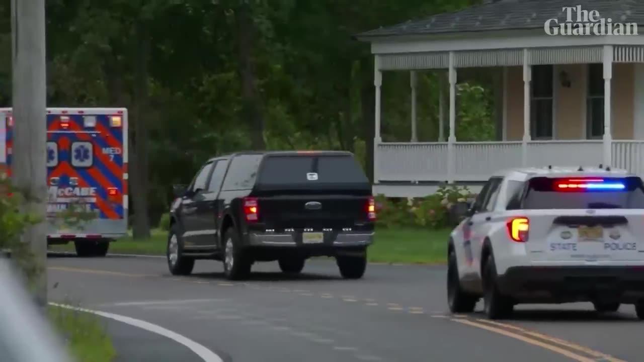 donal trump convoy leaves new jersey