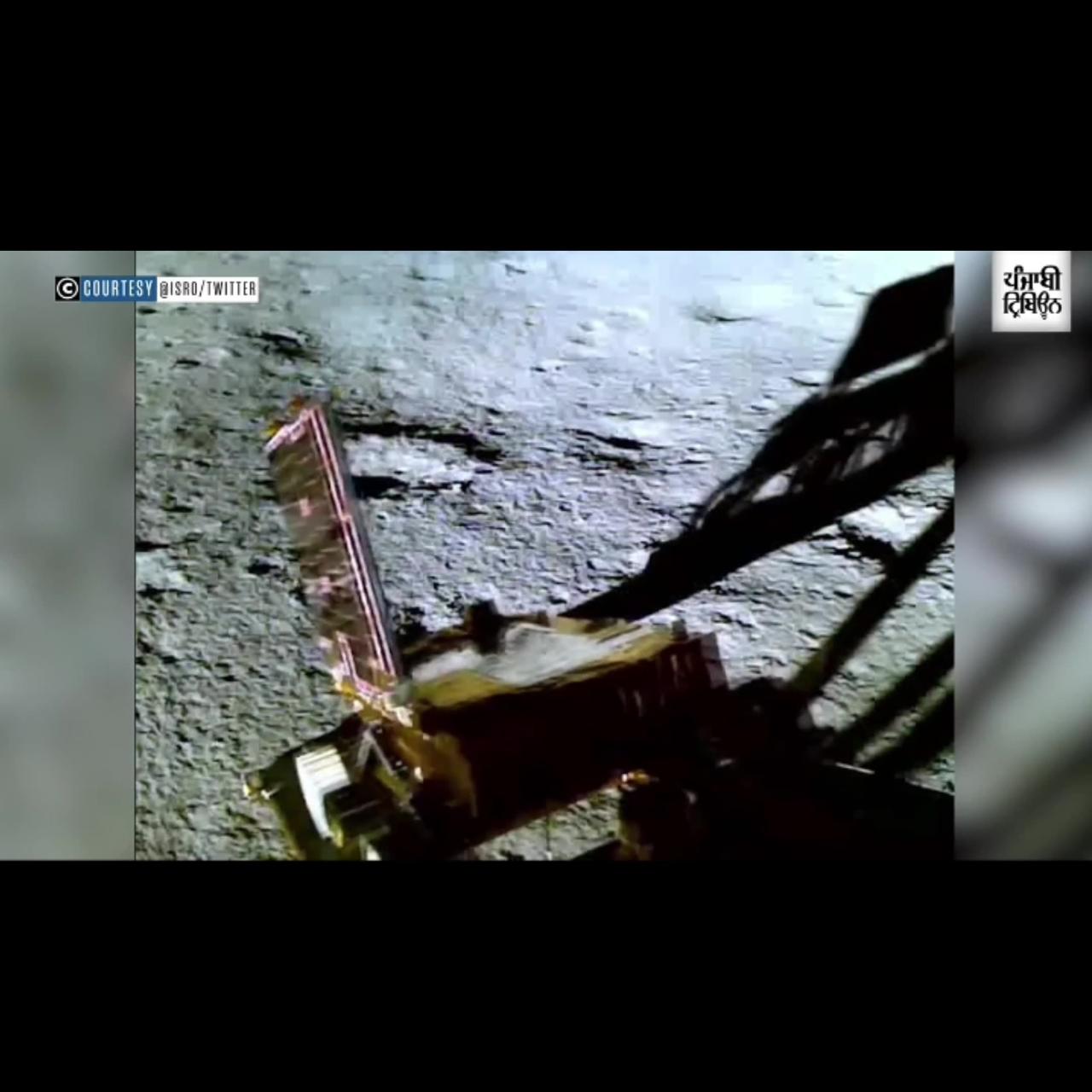 ISRO shares video of Pragyan rover ramping down Vikram Lander onto the moon✌️