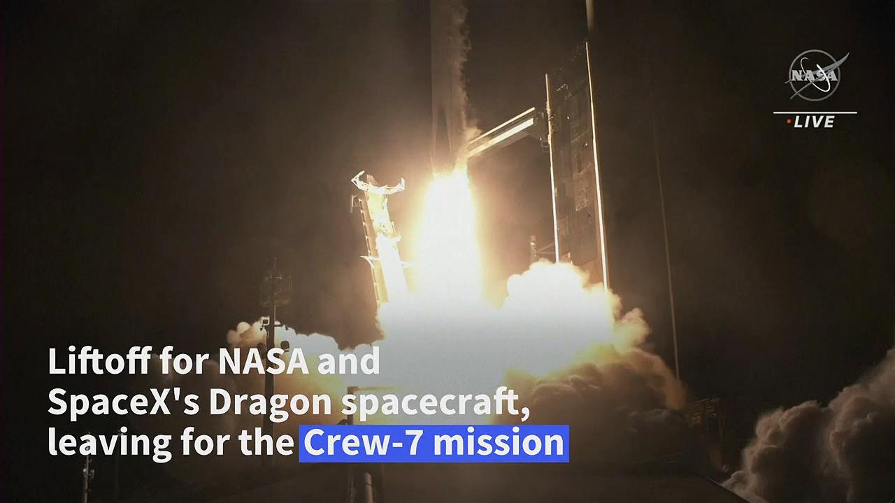 NASA and SpaceX's spacecraft blasts off to ISS with four astronauts