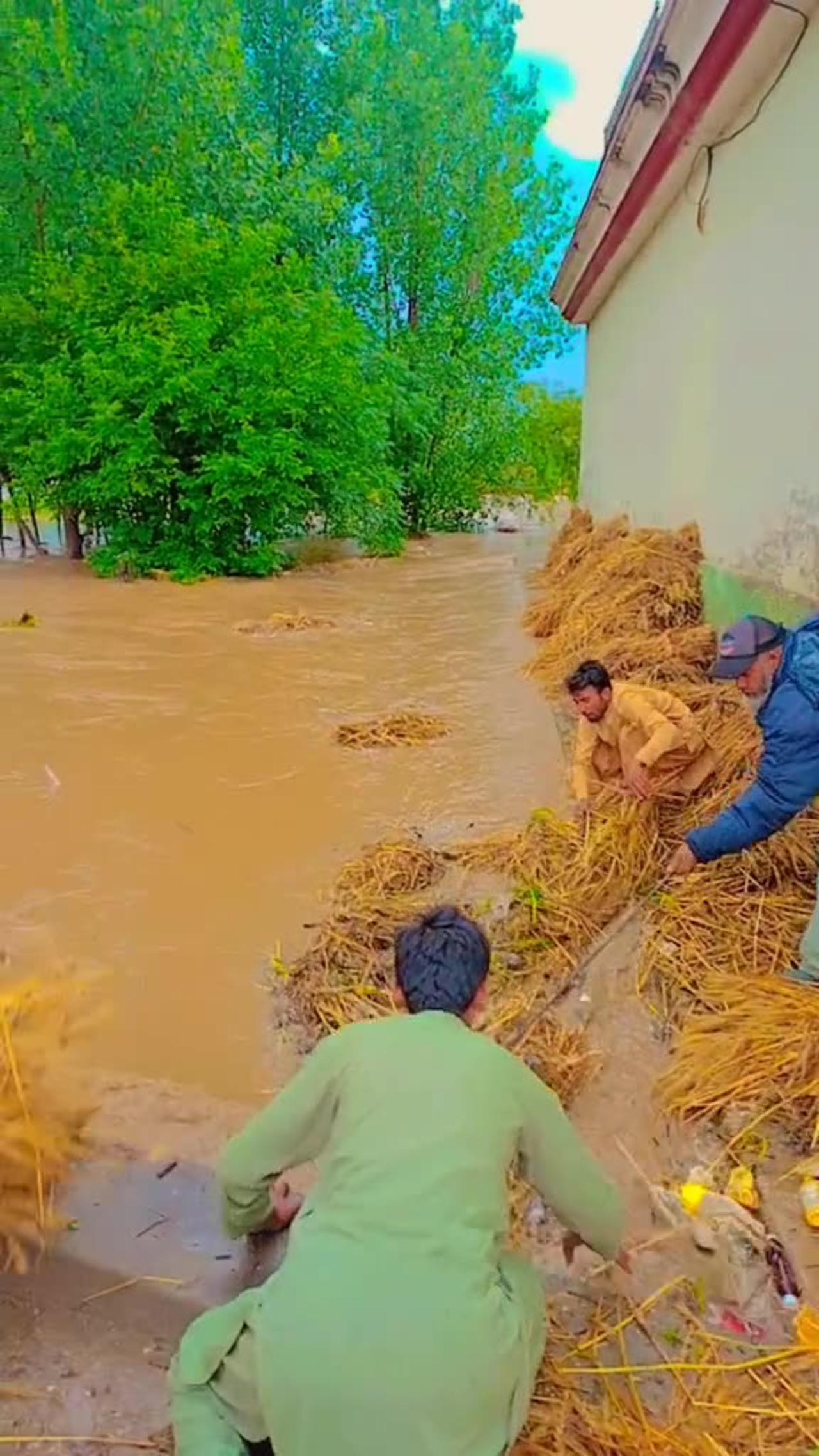 Flood in village