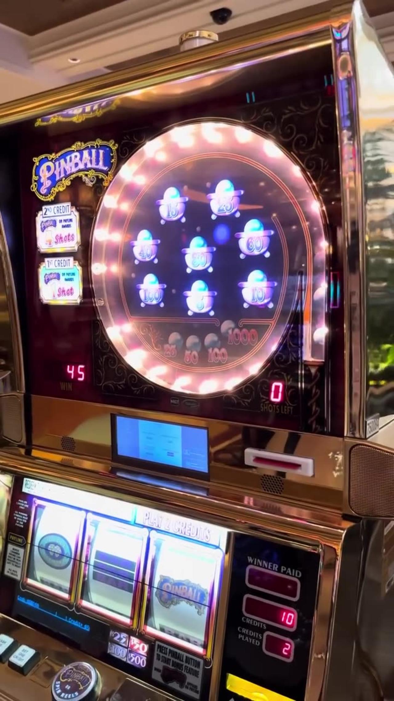$100/Spin Pinball D Lucky Jackpot Experience in Las Vegas #wynn #bellagio #aria #mgmgrand #vegas