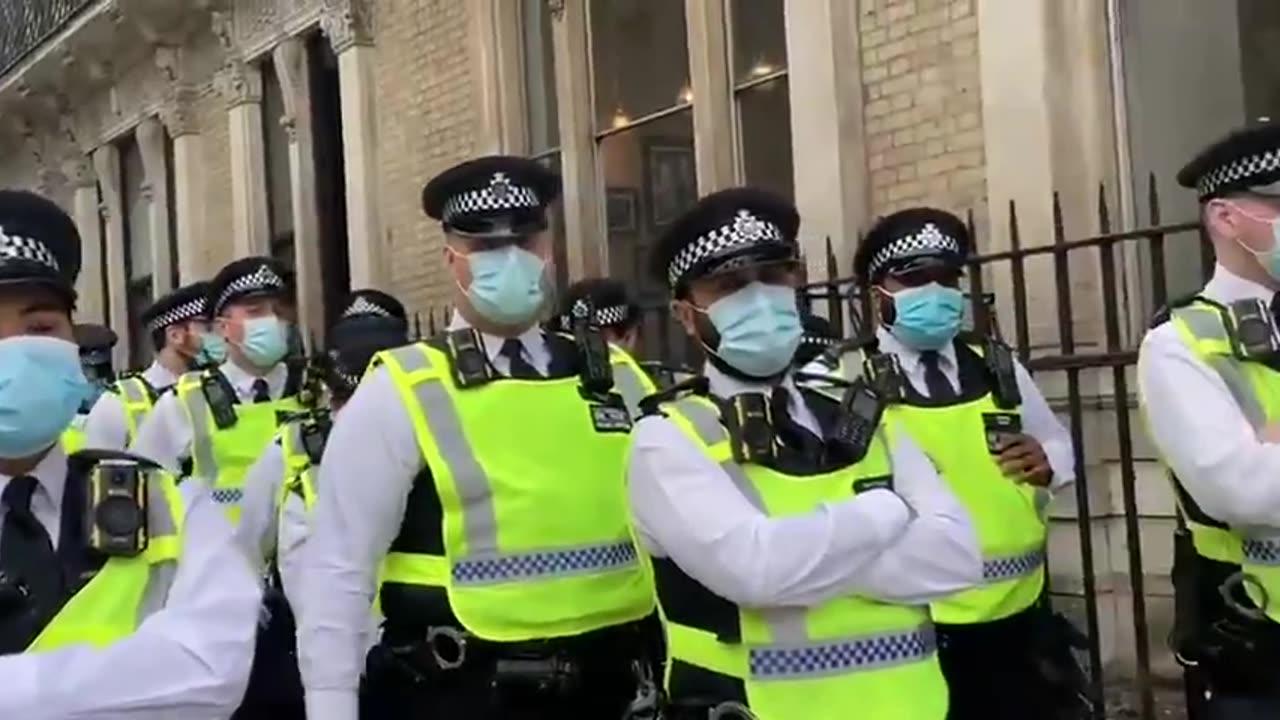 Based Amy Inspecting Gaggle of METROPOLITAN POLICE During Protest in 2021