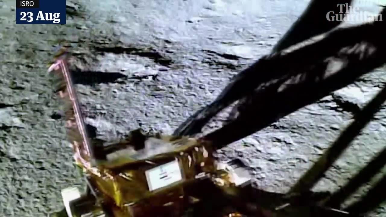 Video shows India's lunar rover rolling onto moon's surface