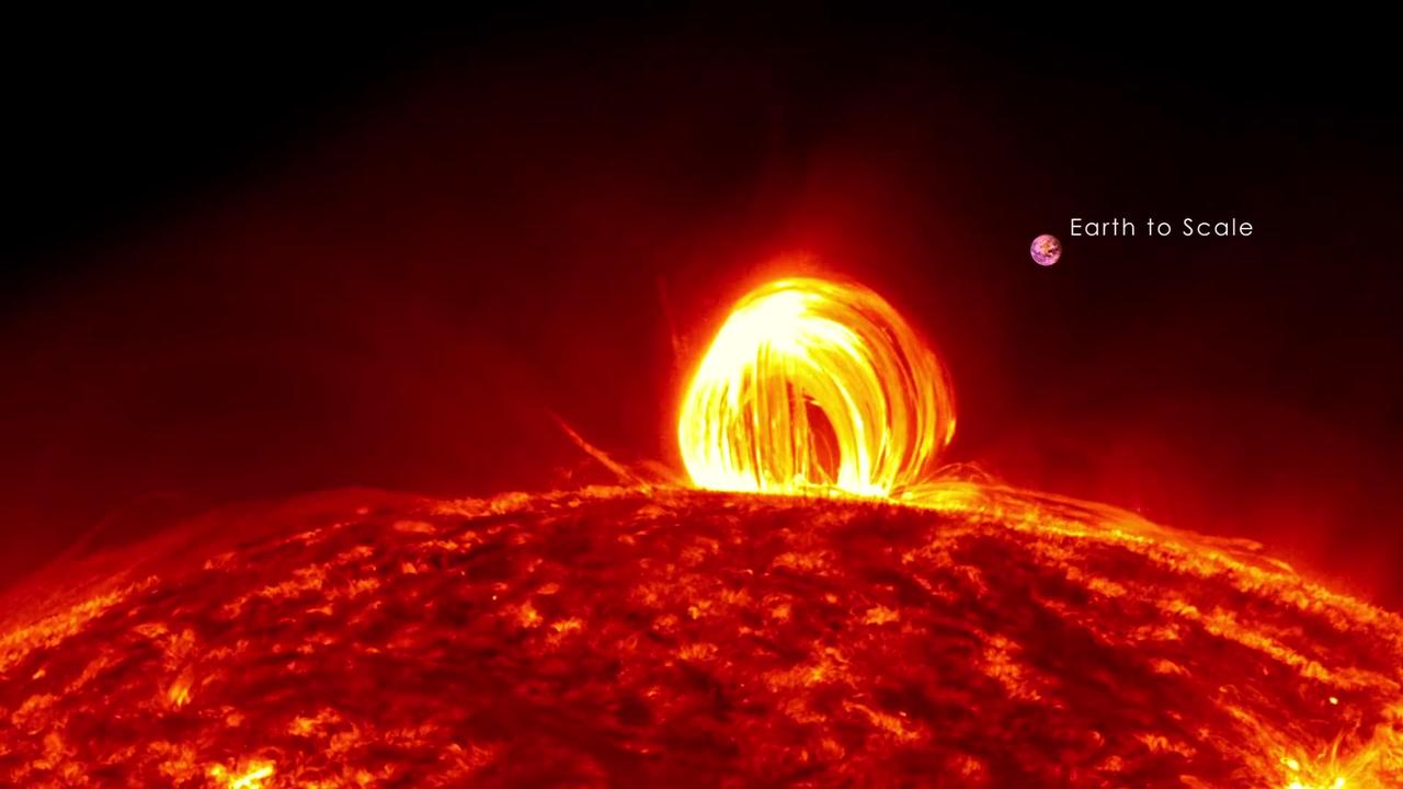 NASA Fiery Looping Rain on the Sun