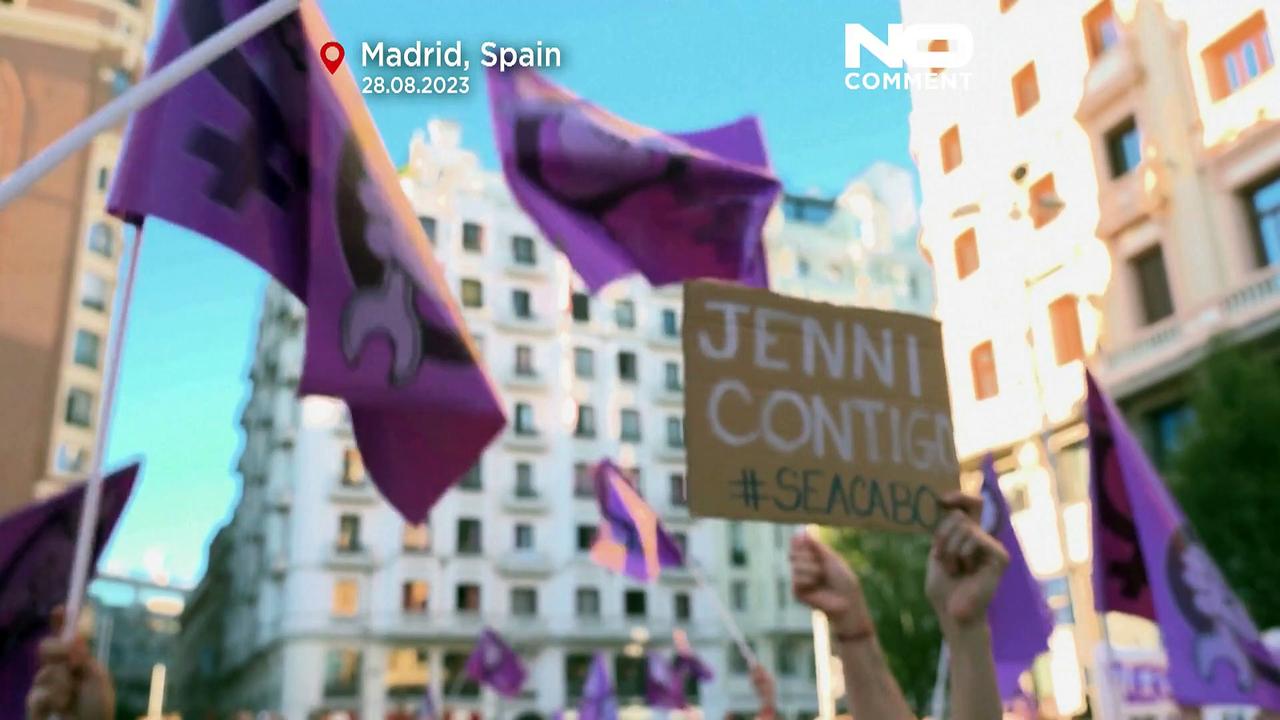 Watch: Thousands demonstrate in Madrid to condemn sexism in football