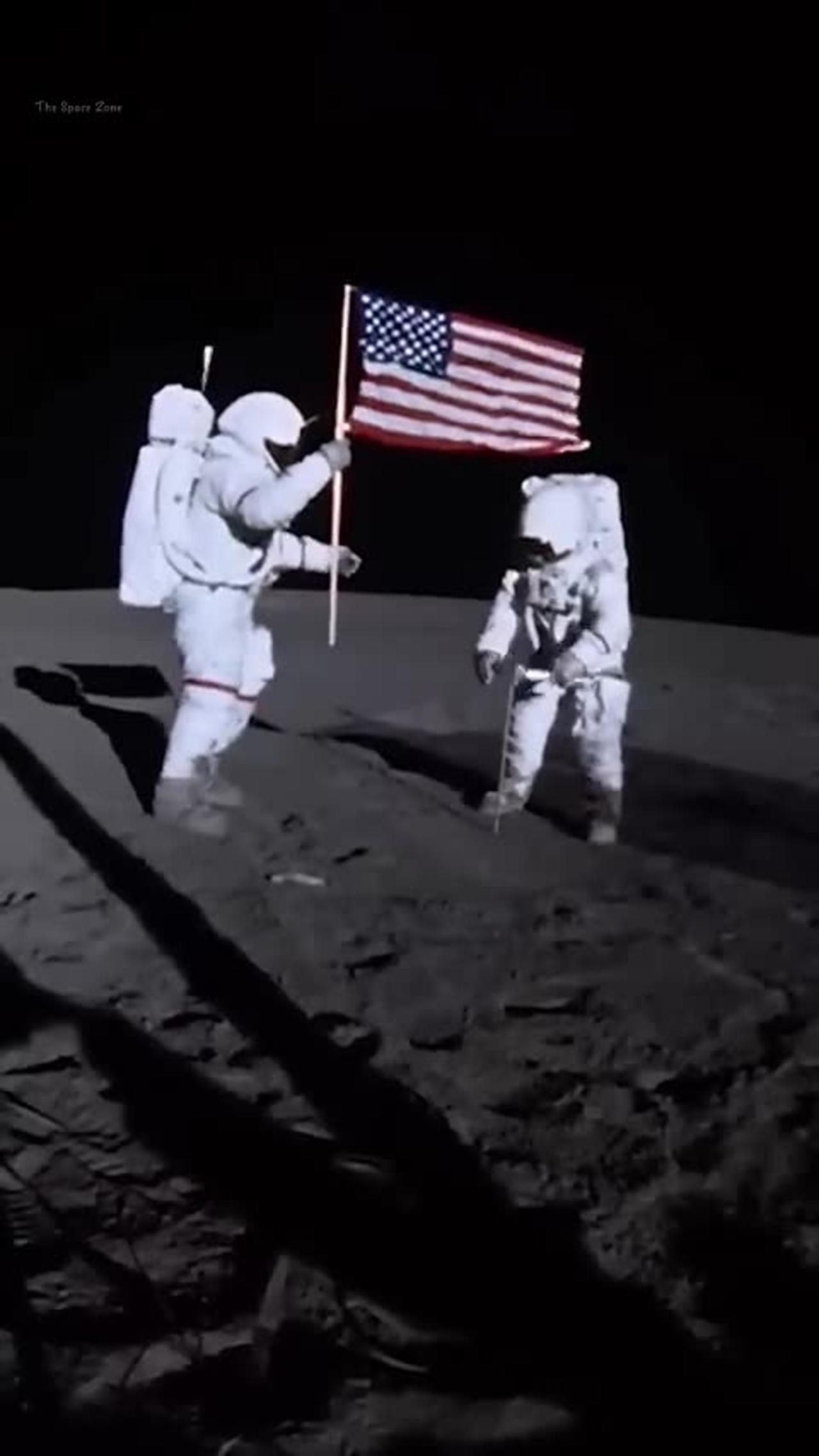 Niel Armstrong's moon landing short video