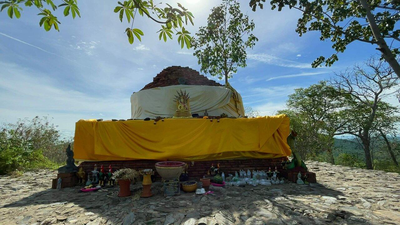 Wat Khao Dee Salak Footprint at U Thong District in Suphan Buri Thailand