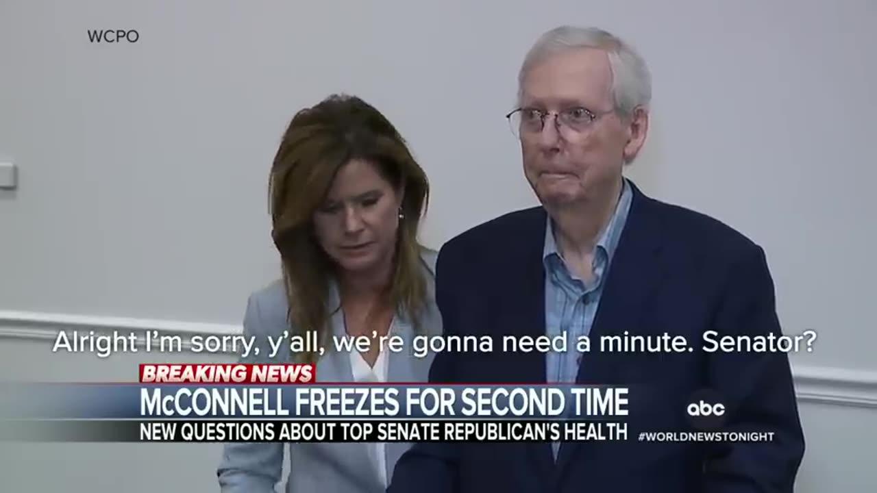 Sen. mcConnell Freezes for 2nd time in front of reporters.
