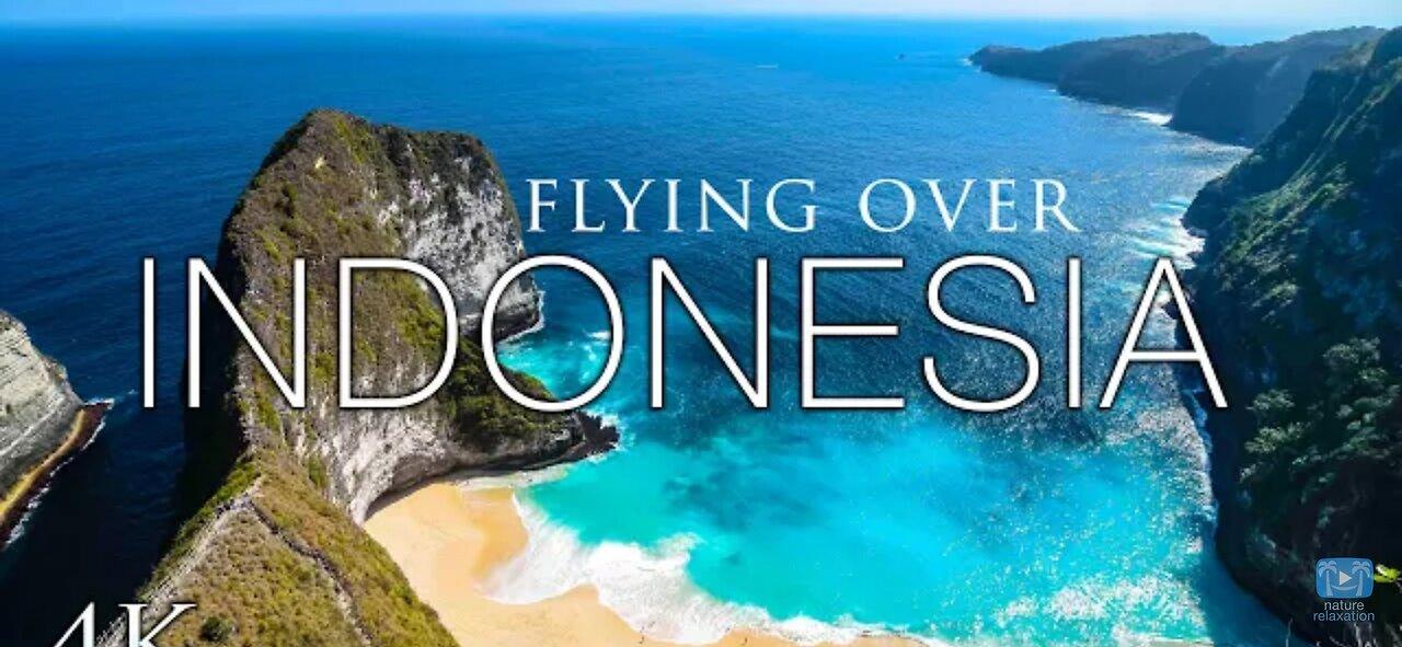 FLYING OVER INDONESIA (4K) 30 Minute Drone Film +Relax Moods Music | Bali, Nusa Penida & East Java