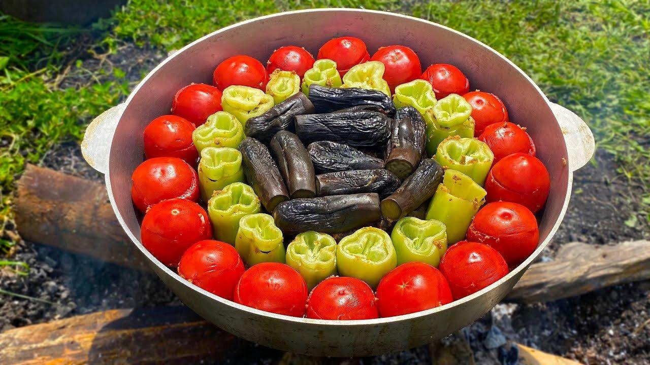 SO YUMMY THREE SISTERS DOLMA | 3 BACI DOLMA | STUFFED TOMATOES EGGPLANTS AND PEPPERS DISH RECIPE