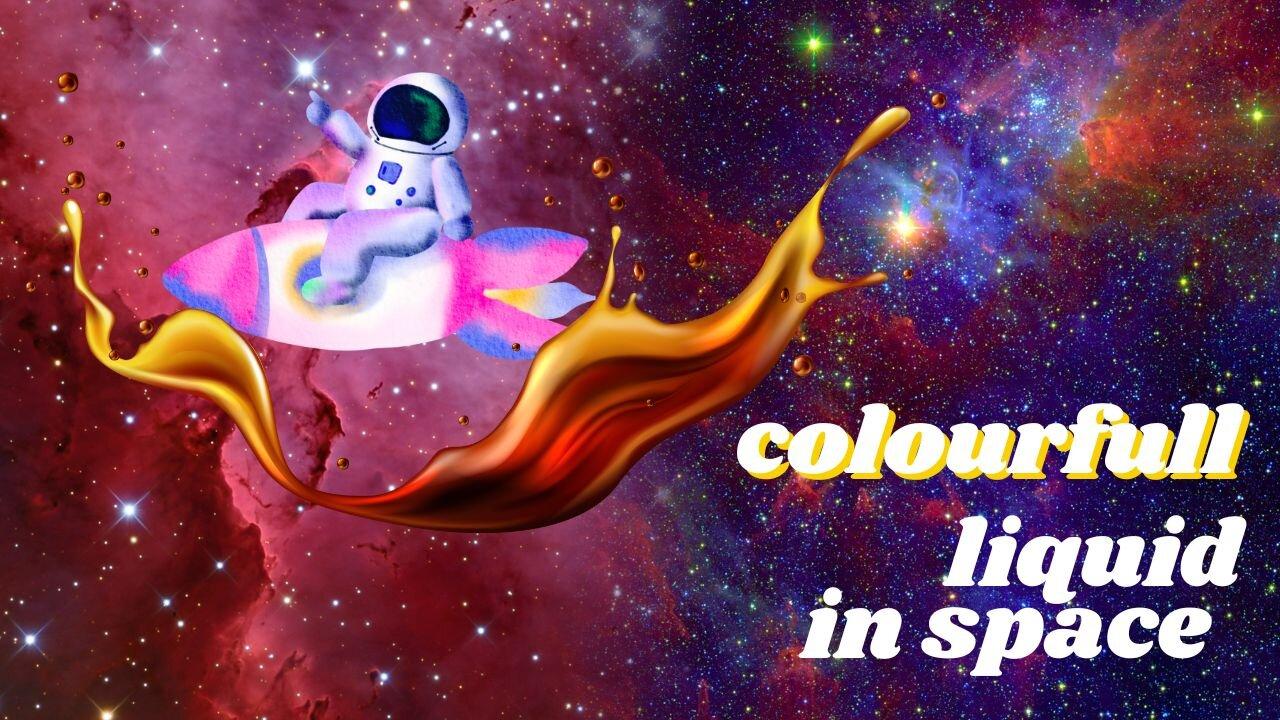 Video of Colorful Liquid in Space