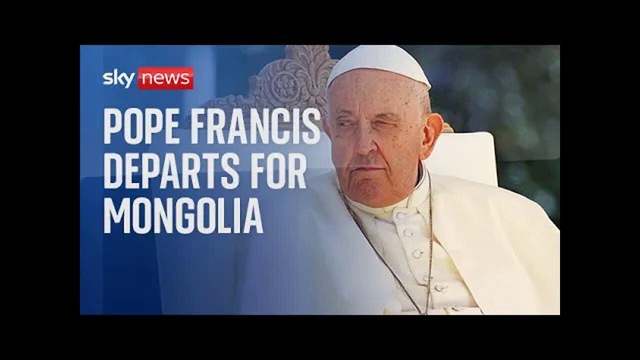 Pope departs from Rome for Mongolia