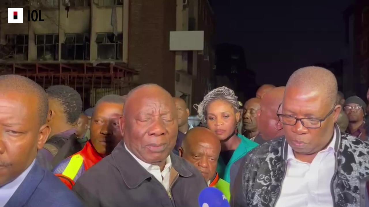 President Cyril Ramaphosa has arrived in Joburg where a fire broke out in a "hijacked" building