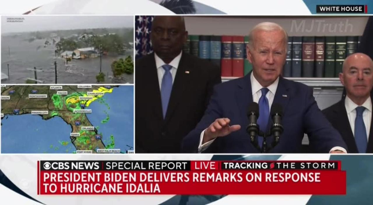 Joe Biden Peddles Climate Crisis during Hurricane Idalia Conference