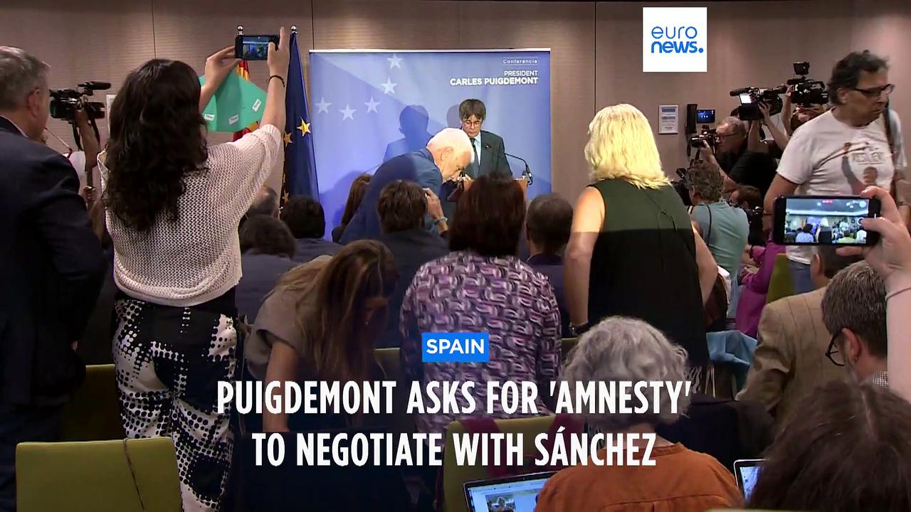 Catalan separatist leader Carles Puigdemont asks for amnesty to support new Sánchez government