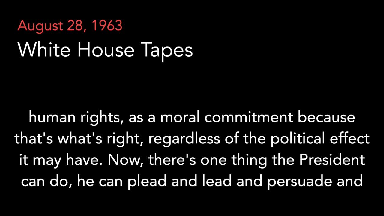 White House Tapes | Aug. 28, 1963 (Civil Rights Meeting) [clip]
