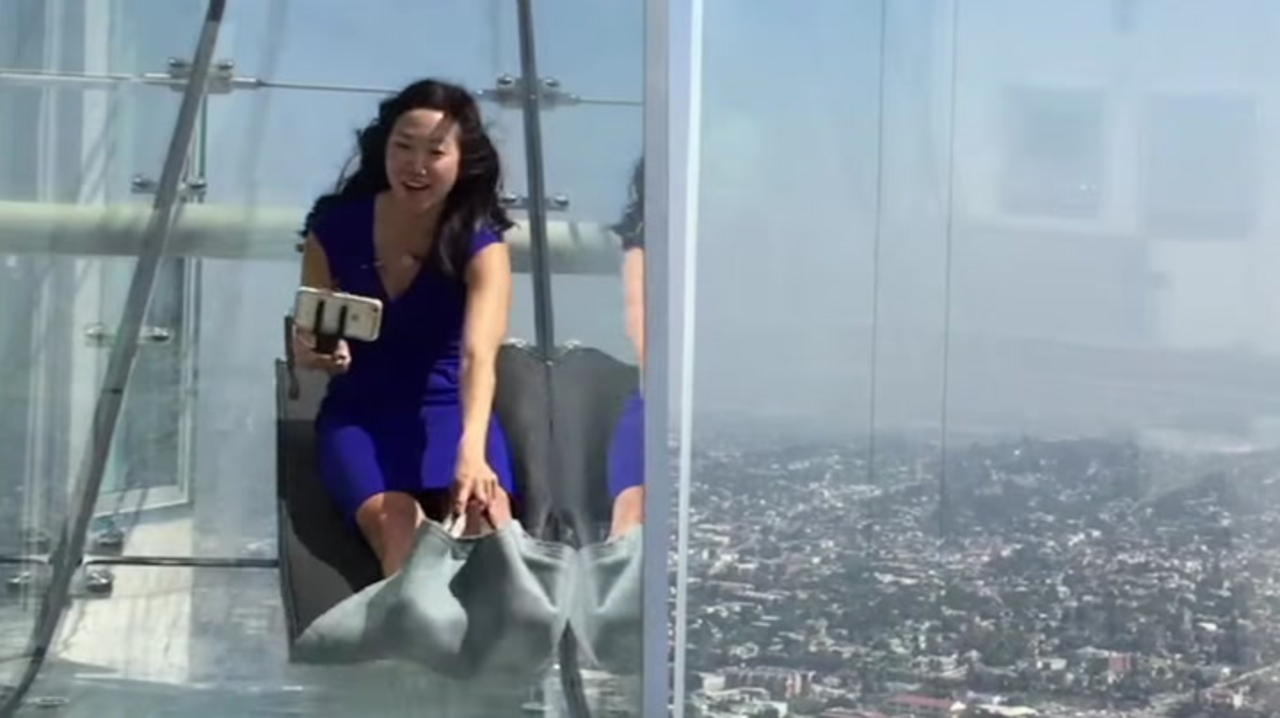 There's A Crazy Glass Slide Over Downtown LA