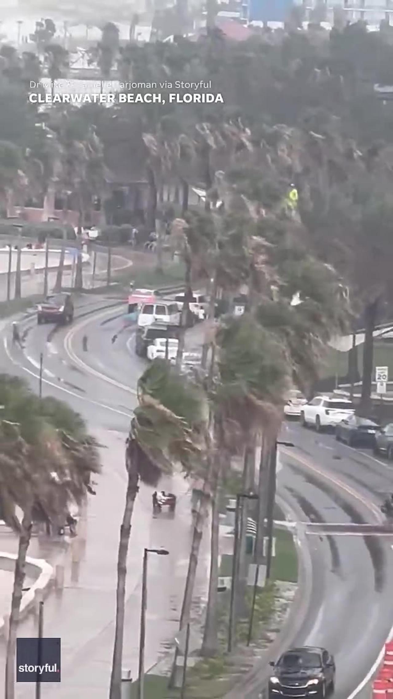 Footage captures waterspout ripping through crowded