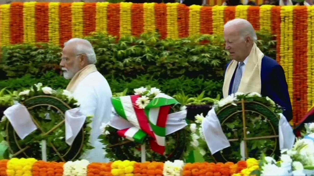 G20 leaders lay wreaths in ceremony at Ghandi memorial