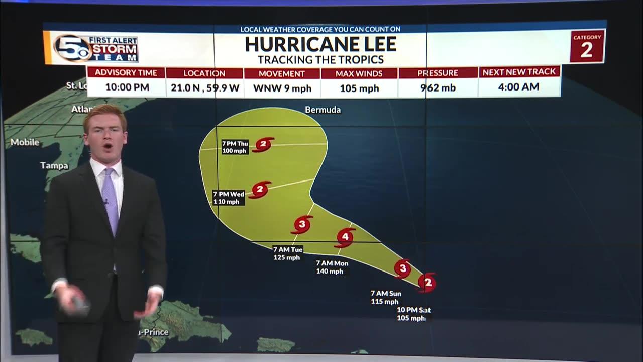Lee weakens to a category 2 storm, Expected to strengthen again - Tropics Update 10p Sat 9-9-2023