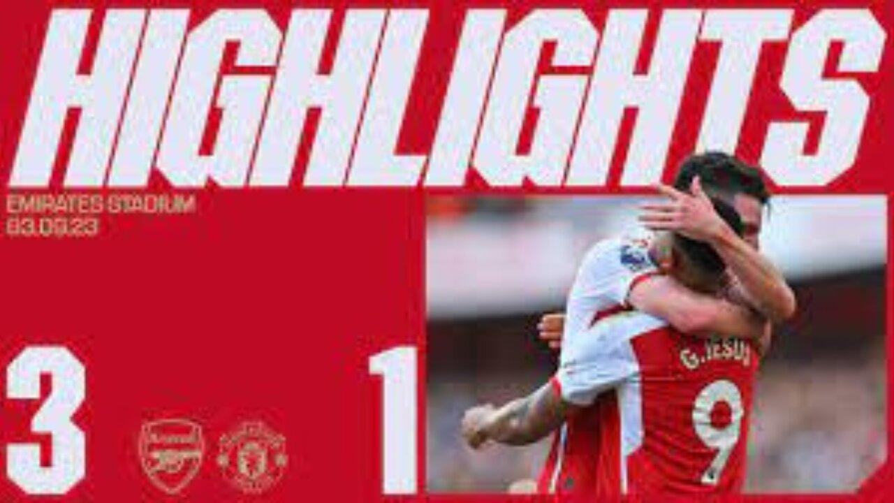 HIGHLIGHTS | Arsenal vs Manchester United (3-1) | Odegaard, Rice, Gabriel Jesus seal victory!