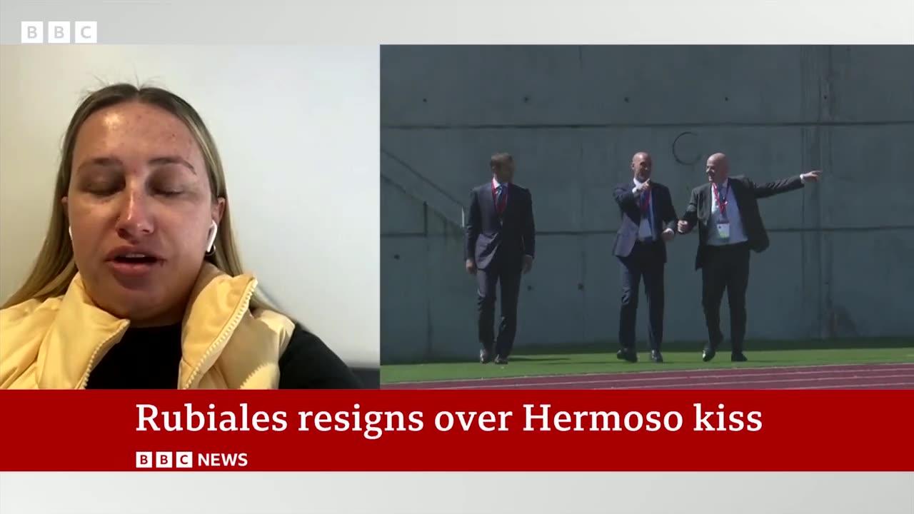 Luis Rubiales resigns as Spanish FA chief over Jenni Hermoso kiss - BBC News
