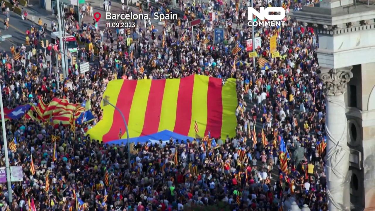 WATCH: Tens of thousands of Catalans march for independence in Barcelona
