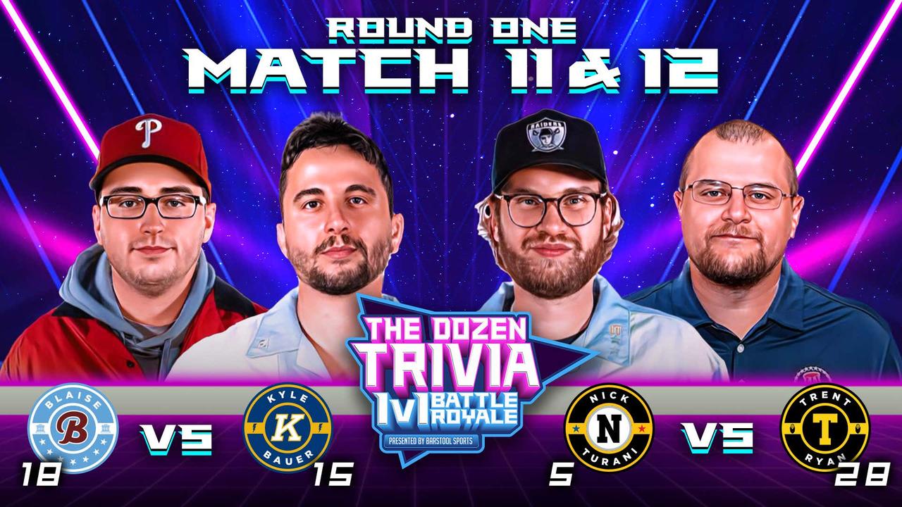 KB vs. Blaise & Nick Turani vs. Trent Ryan (Match 11&12, Round 1 - The Dozen Trivia 1v1 Battle Royale 2023)