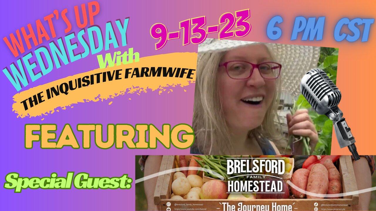 "What's Up Wednesday"  with YouTube Channel Brelsford Family Homestead 9-13-23