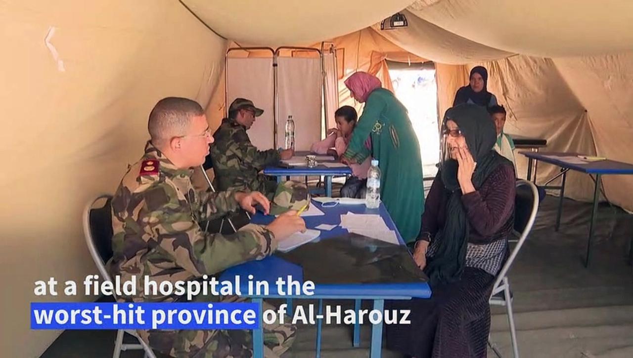 Military field hospital provides psychological support for Morocco quake survivors