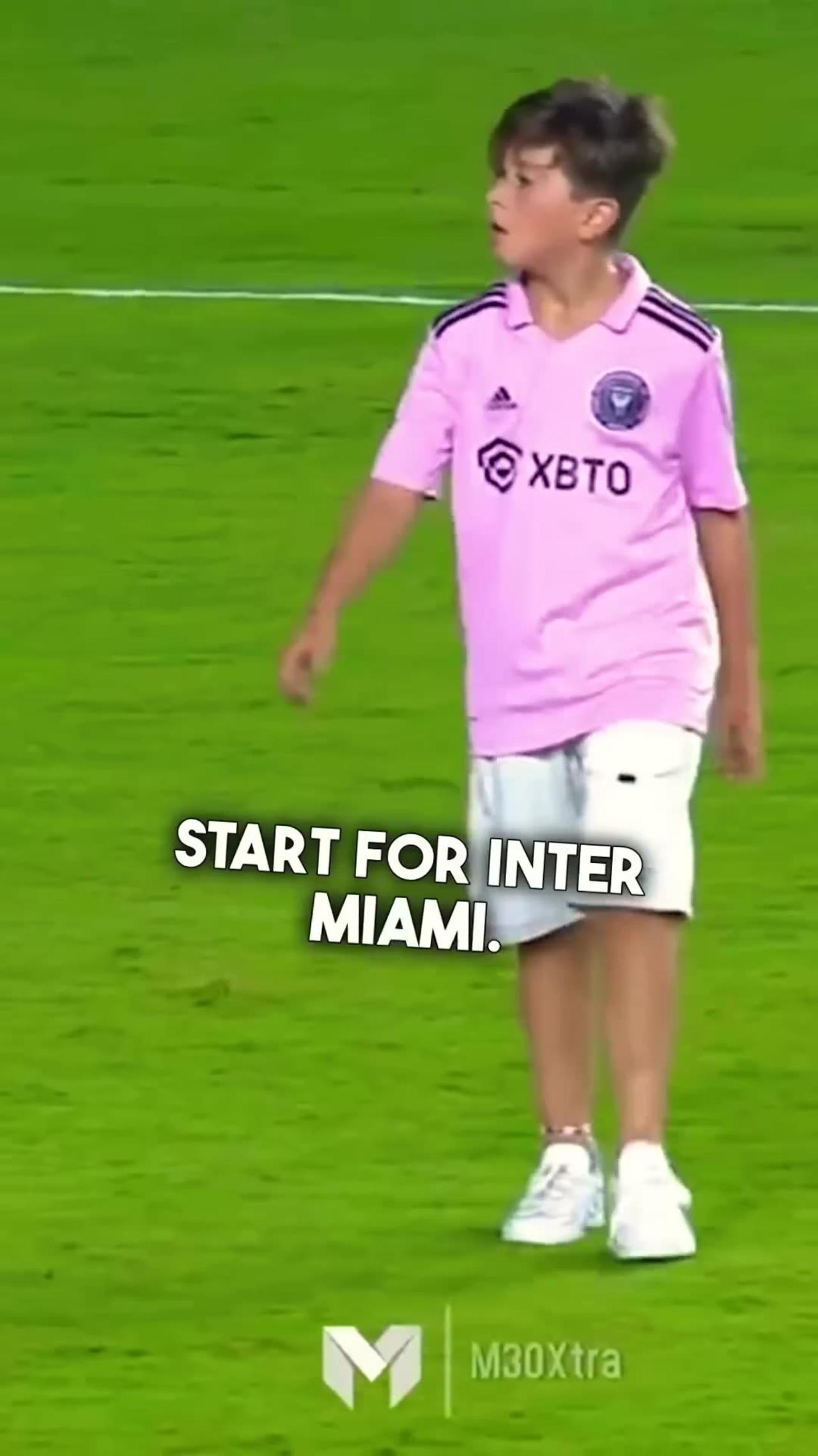 Thiago Messi shows off skills after Lionel Messi’s first start for Inter Miami 👀🔥 #shorts #messi_2